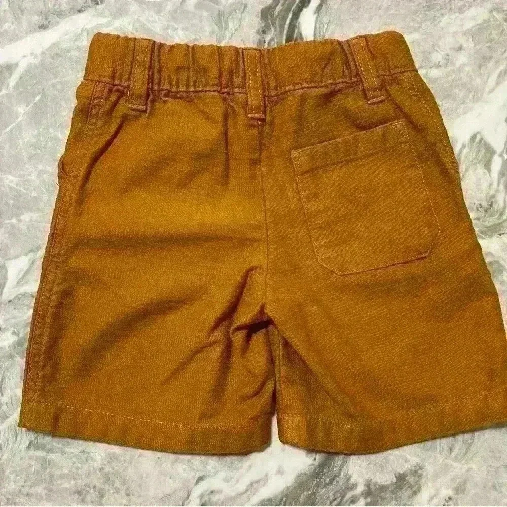 Carter's Kid Boy's Cotton Waistband Khaki Pull On Shorts Beige Size 4